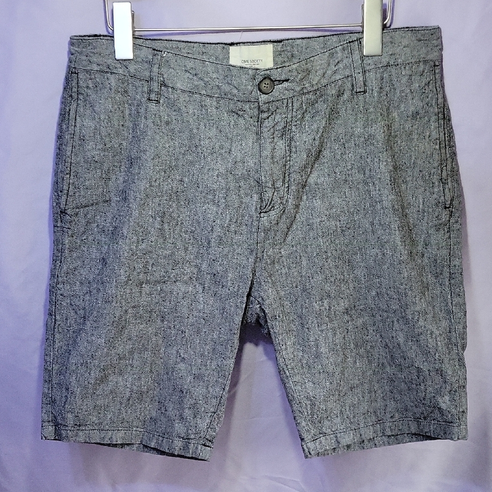 Society Heathered Gray Flat Front Shorts
